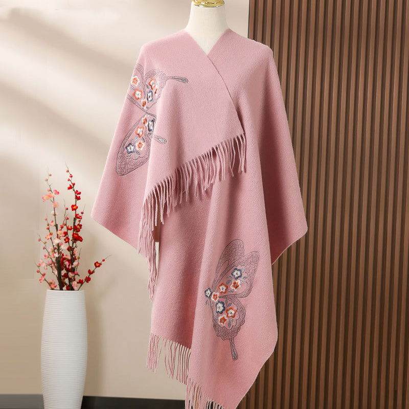 Handcrafted Su Embroidery Cashmere Scarf Luxury Gift Box 200x60cm - SinoCultural -- HYFSJ014-2