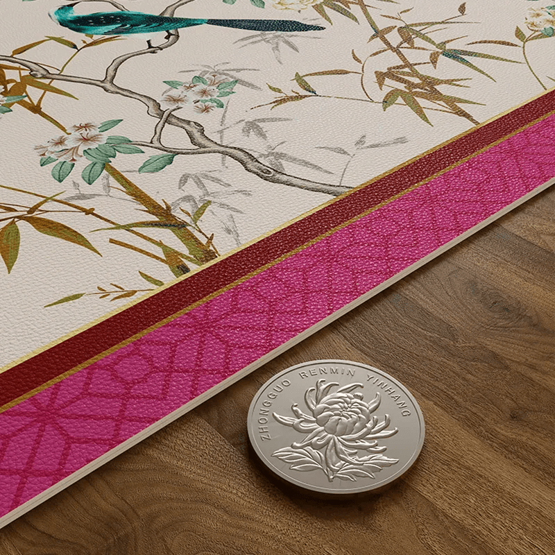 Chinoiserie Vintage Pink Floral Bird TV Table Mat - SinoCultural -- TM064A3090