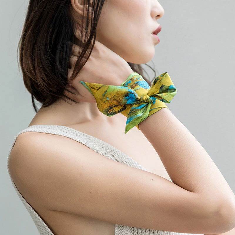 Mulberry Silk 16 Momme Chinese Painting Silk Twilly Scarf 120x5cm - SinoCultural -- LS008
