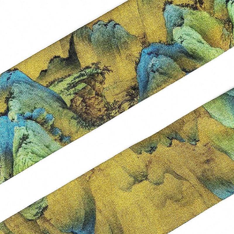 Mulberry Silk 16 Momme Chinese Painting Silk Twilly Scarf 120x5cm - SinoCultural -- LS008