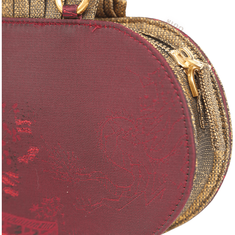Ultra-Light Ruyi Phoenix Embroidery Handbag Recycled Fabric with Hualuo Silk 205g - SinoCultural -- GD1212