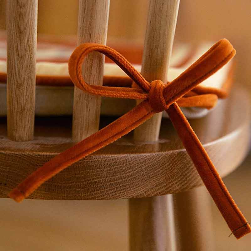 Chinoiserie Auspicious Wishes Dining Chair Cushion Persimmons Blessings - SinoCultural -- WP047A38 -