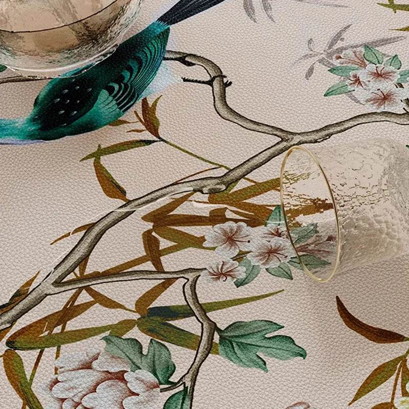 Chinoiserie Vintage Pink Floral Bird TV Table Mat - SinoCultural -- TM064A3090