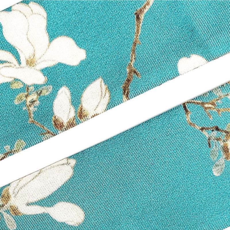 Mulberry Silk 16 Momme White Magnolia Silk Narrow Scarf 120x5cm - SinoCultural -- LS012