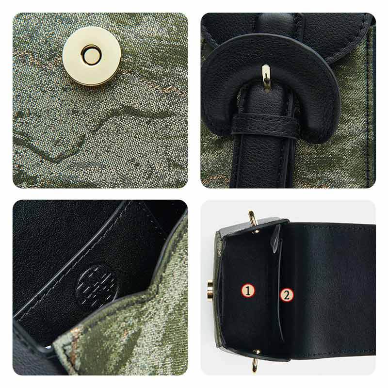 Woven Brocade Vintage Shoulder Phone Bag - SinoCultural -- P210601