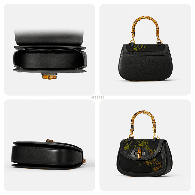 Xiangyunsha Print Crossbody Bamboo Handle Bag for Women - SinoCultural -- P110607 -