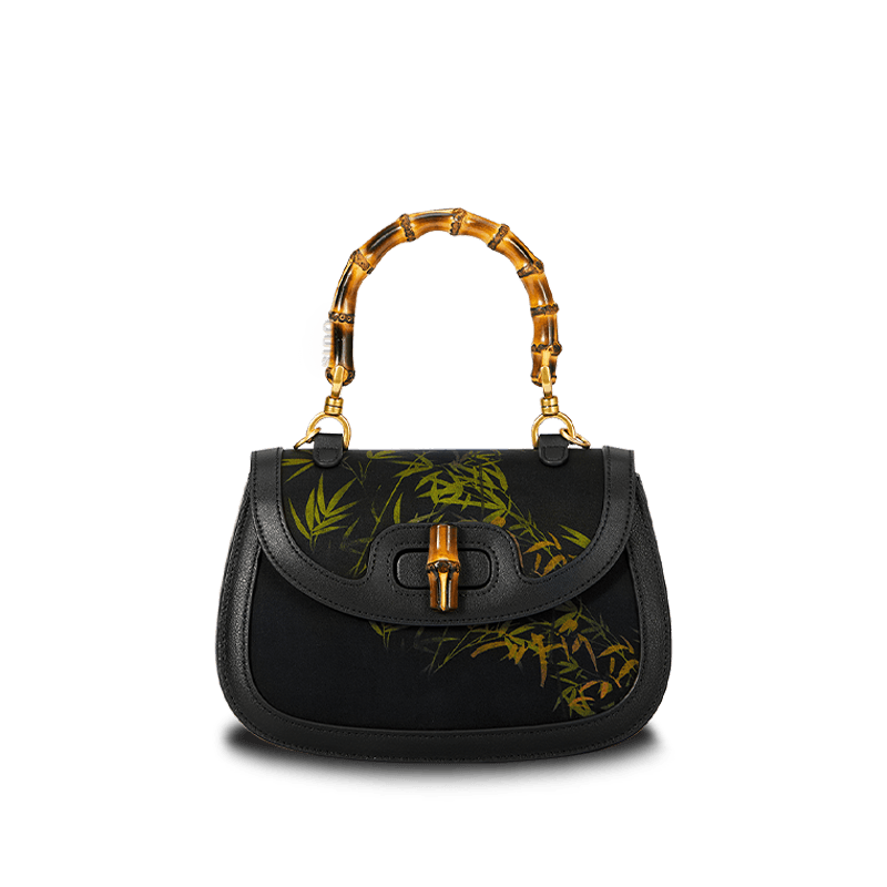 Xiangyunsha Print Crossbody Bamboo Handle Bag for Women - SinoCultural -- P110607 -