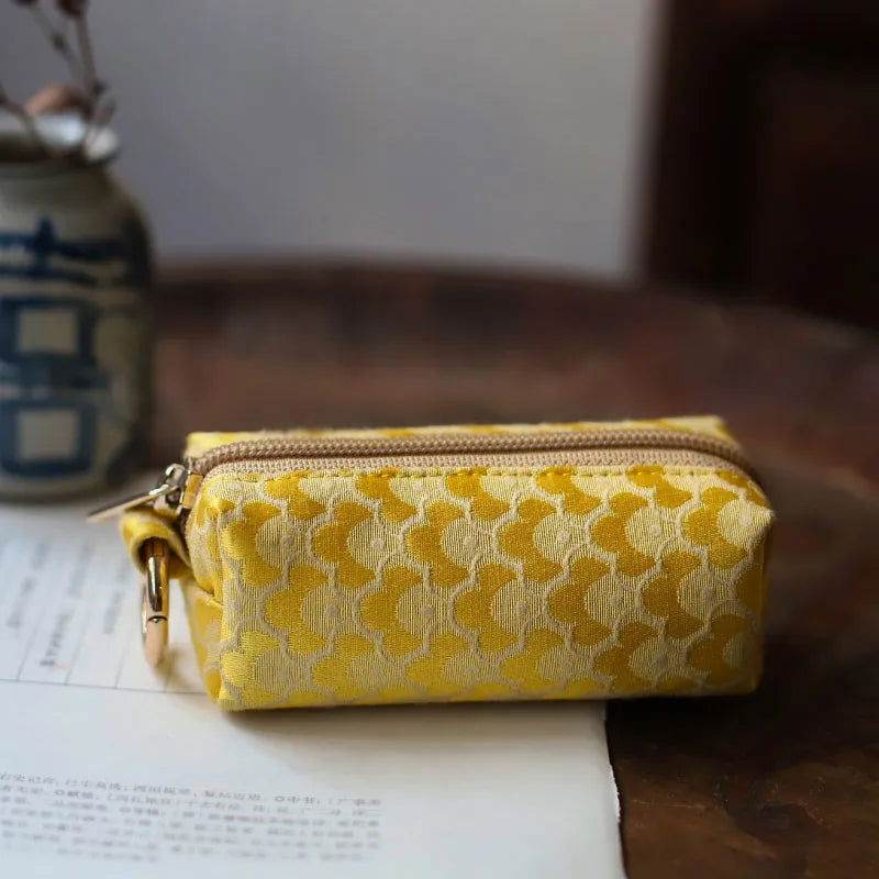 Yunjin Fabric Coin and Key Holder Mini Pouch Wallet - SinoCultural -- PWCD188-2 -