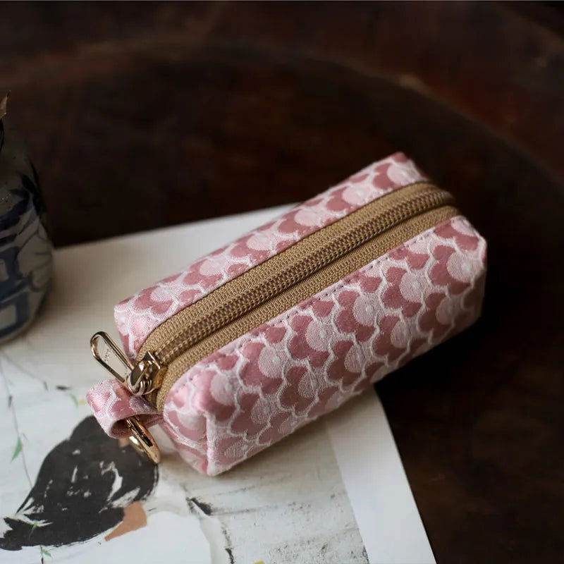 Yunjin Fabric Coin and Key Holder Mini Pouch Wallet - SinoCultural -- PWCD188-2 -