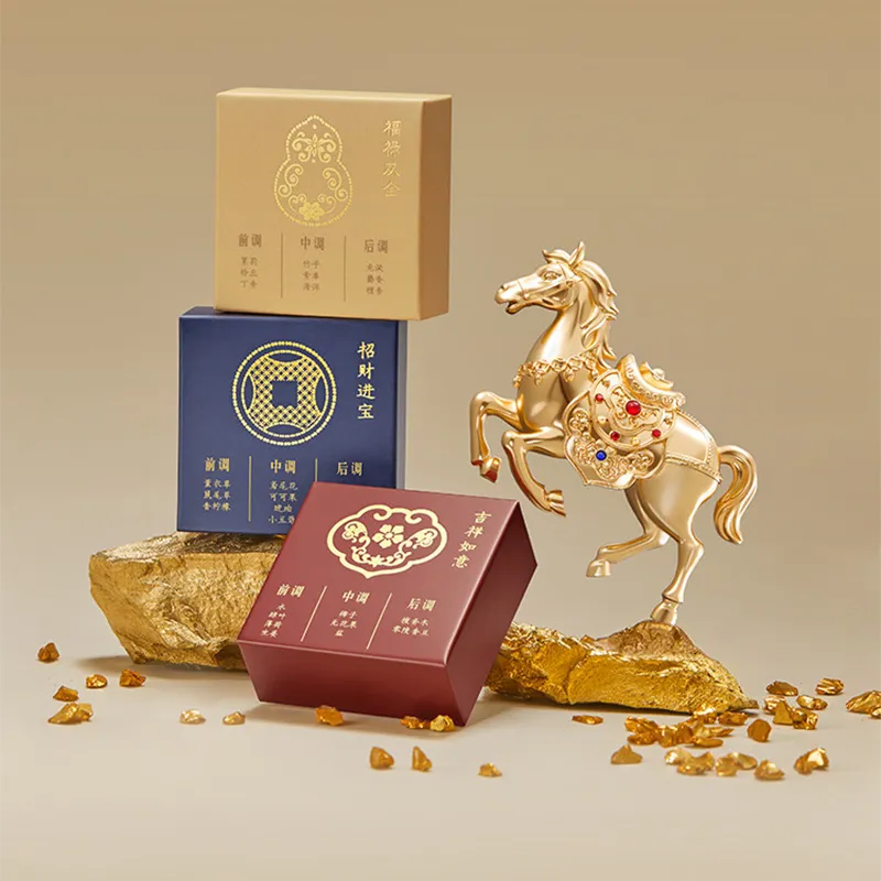 2026 Year of the Horse Car Fragrance - Elegant golden horse design car air freshener main product photo.