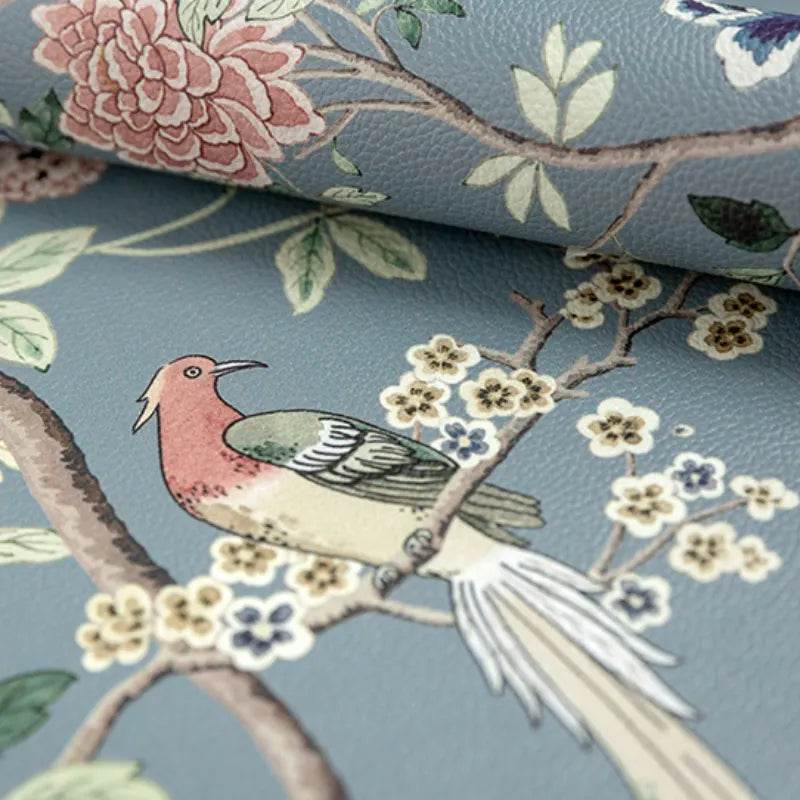 2-Piece Chinoiserie Placemat Waterproof Heat Resistant Blue Table Mat - SinoCultural -- TM025A30 -