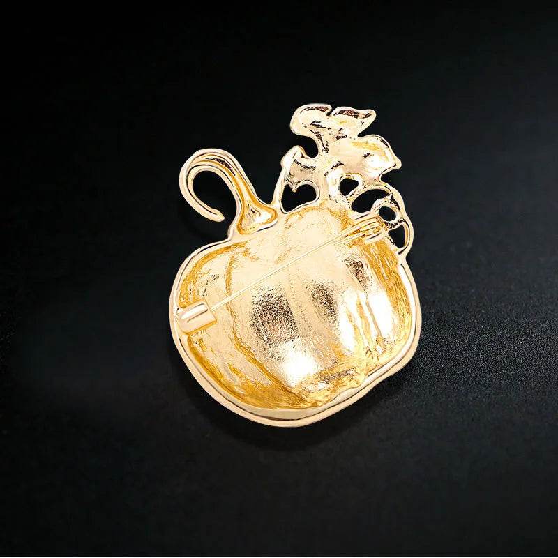 Free Halloween Gift - Sparkling Rhinestone Pumpkin Brooch - SinoCultural -- TQBF006