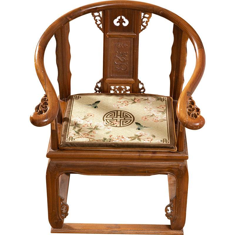 Chinoiserie Spring Floral Round Leather Table Mat Oil-Resistant & Easy to Clean - SinoCultural -- TM023A60
