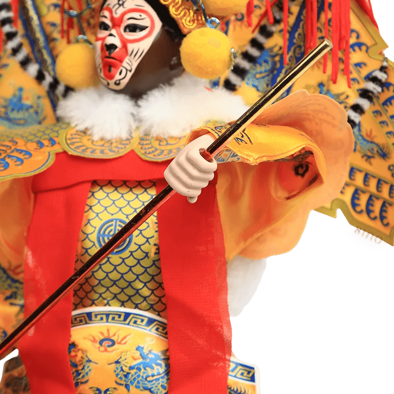 12-Inch Vintage Chinese Dolls - Handmade Peking Opera Wukong Art Collectible - SinoCultural -- JH1256