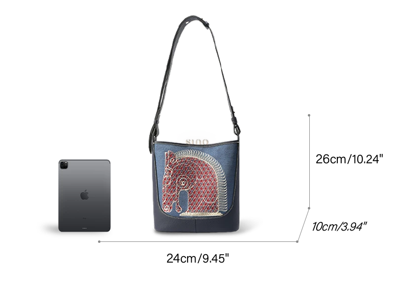 Size diagram: 26cm width x 10cm depth x 24cm height with measuring tape overlay.