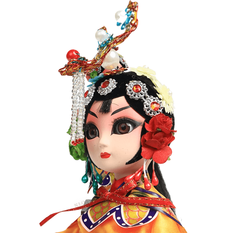 9-Inch Handmade Chinese Doll – Peking Opera Consort Yu Character Collectible - SinoCultural -- XJK0905