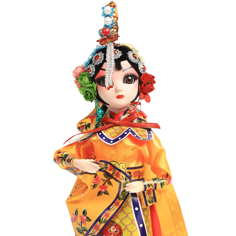 9-Inch Handmade Chinese Doll – Peking Opera Consort Yu Character Collectible - SinoCultural -- XJK0905