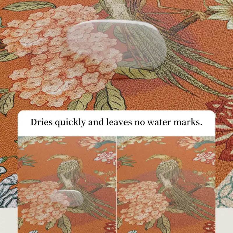 Chinoiserie Retro Spring Floral Kitchen Drain Mat - SinoCultural -- TM011A3040 -