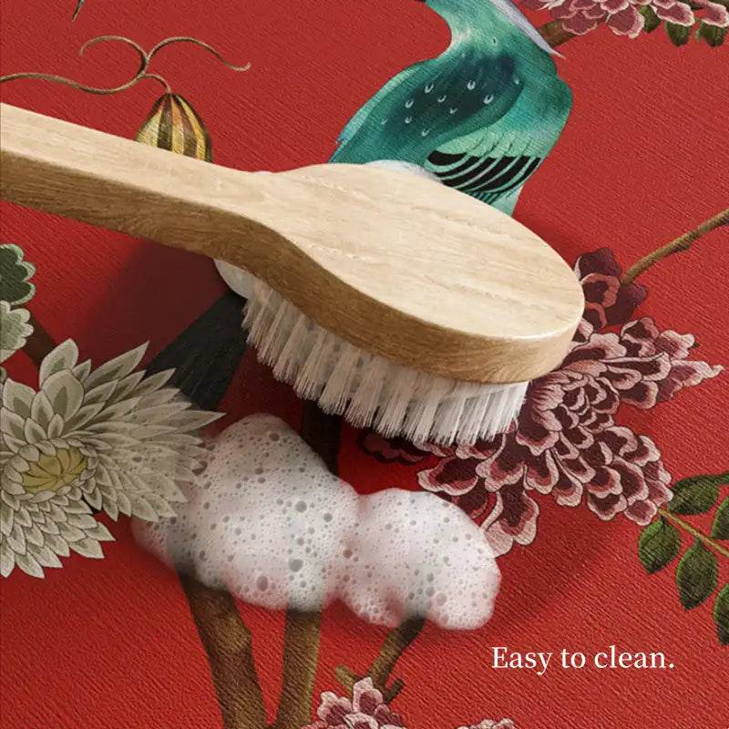 Chinoiserie Royal Red Festive Leather Tea Table Mat - SinoCultural -- TM039A15 -
