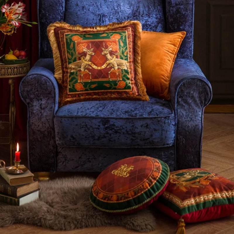 Christmas Limited Series Red Festive Reindeer Design Sofa Pillow - SinoCultural -- HS-SDBZ01