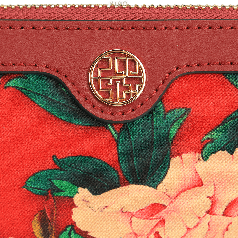 Handcrafted Mulberry Silk Clutch Purse for Women | Floral Evening Bag & Wallet - SinoCultural -- P170029-R -