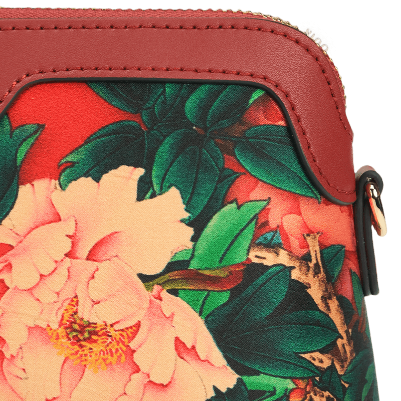 Handcrafted Mulberry Silk Clutch Purse for Women | Floral Evening Bag & Wallet - SinoCultural -- P170029-R -