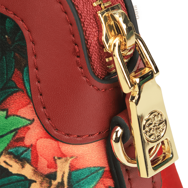 Handcrafted Mulberry Silk Clutch Purse for Women | Floral Evening Bag & Wallet - SinoCultural -- P170029-R -