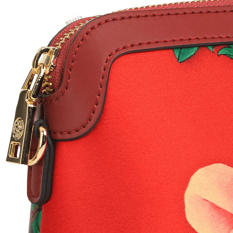 Handcrafted Mulberry Silk Clutch Purse for Women | Floral Evening Bag & Wallet - SinoCultural -- P170029-R -