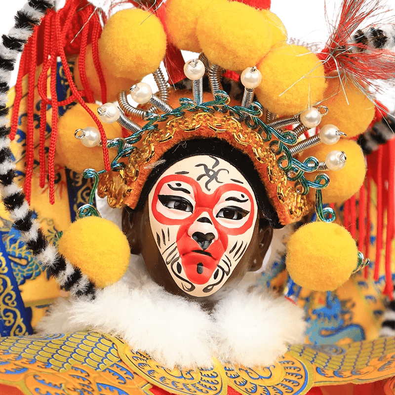 12-Inch Vintage Chinese Dolls - Handmade Peking Opera Wukong Art Collectible - SinoCultural -- JH1256