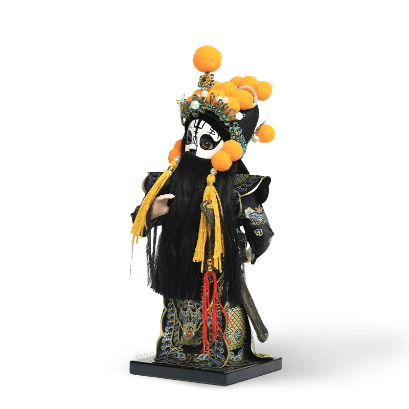 9-Inch Handmade Chinese Doll – Peking Opera Hegemon King Character Collectible - SinoCultural -- XJK0904