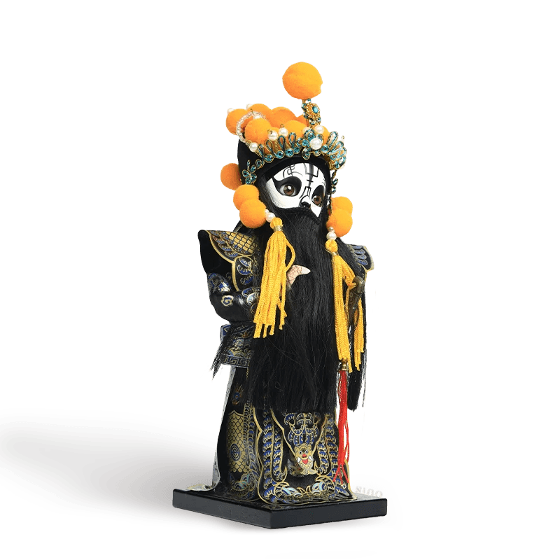 9-Inch Handmade Chinese Doll – Peking Opera Hegemon King Character Collectible - SinoCultural -- XJK0904