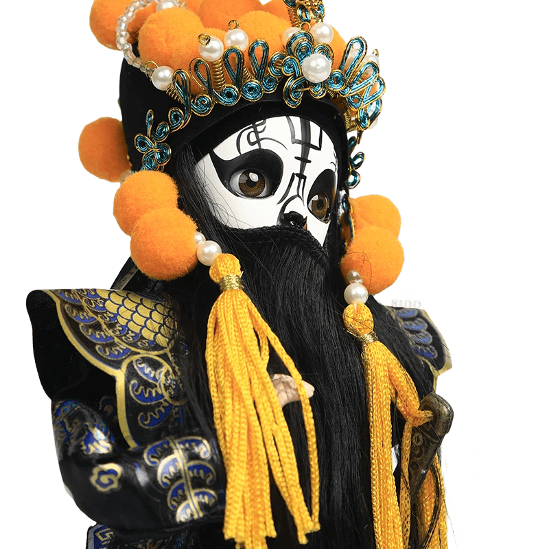9-Inch Handmade Chinese Doll – Peking Opera Hegemon King Character Collectible - SinoCultural -- XJK0904