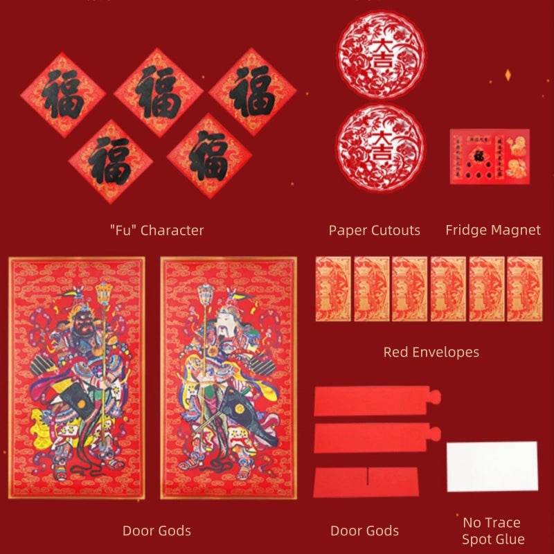 Chinese New Year 2025 Blessings Spring Festival Couplets Gift Set - SinoCultural -- CNY023