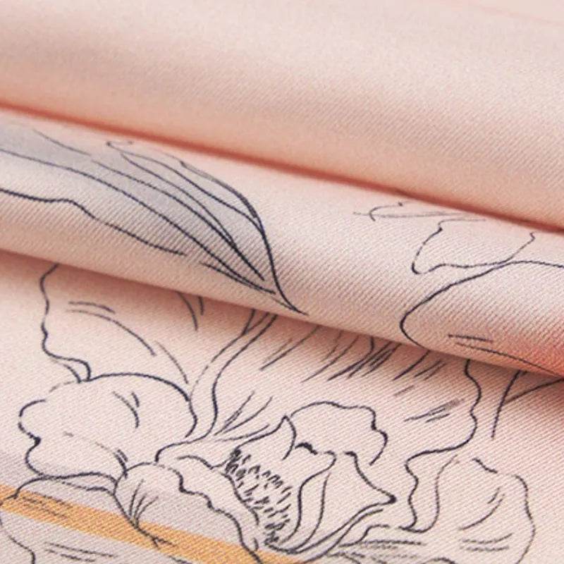 Mulberry Silk Imperial Peony Silk Square Scarf 90 x 90 Cm - SinoCultural -- SS020-2