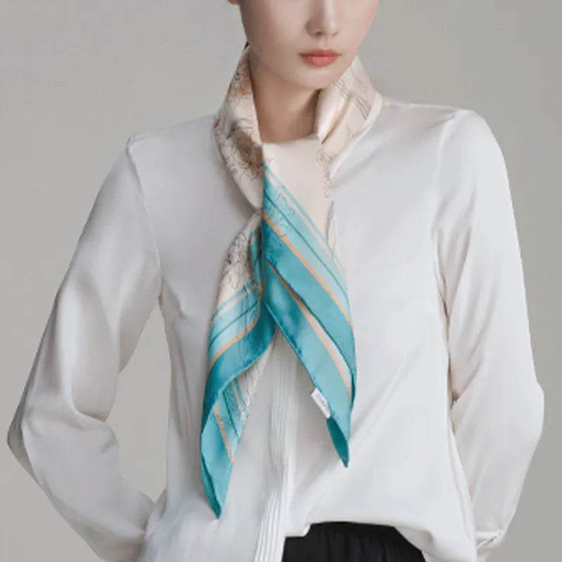 Mulberry Silk Imperial Peony Silk Square Scarf 90 x 90 Cm - SinoCultural -- SS020-2