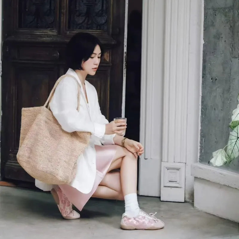 Luxury Chinese-inspired ballet sneakers for women showcasing elegant everyday styling and Oriental aesthetics.