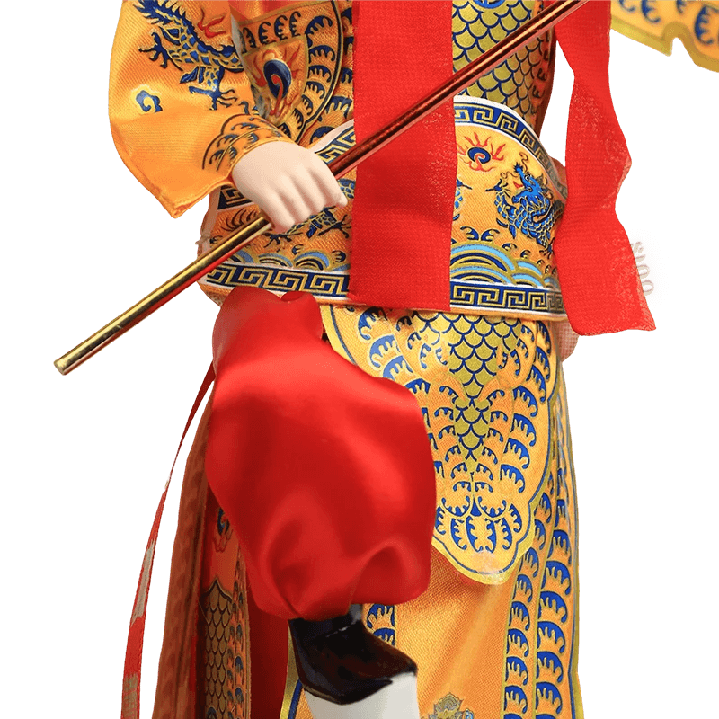 12-Inch Vintage Chinese Dolls - Handmade Peking Opera Wukong Art Collectible - SinoCultural -- JH1256