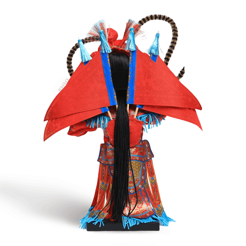 9-Inch Handmade Chinese Doll – Peking Opera Warrior Mu Guiying Collectible - SinoCultural -- XJK0901