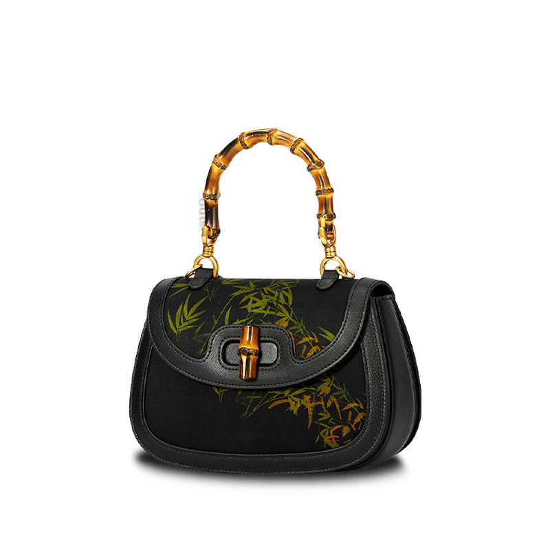 Xiangyunsha Print Crossbody Bamboo Handle Bag for Women - SinoCultural -- P110607 -