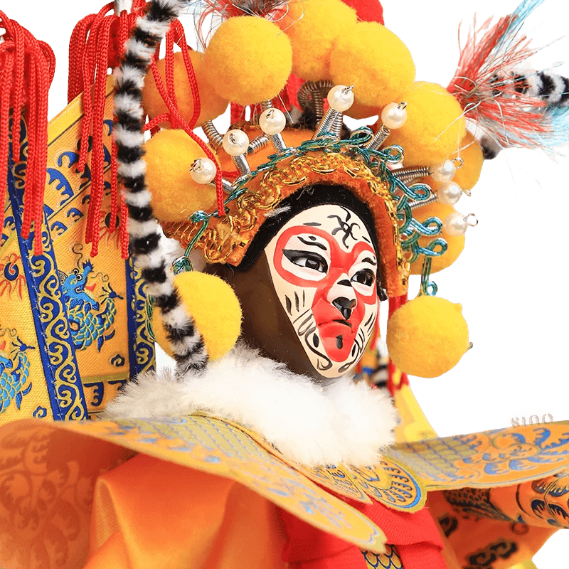 12-Inch Vintage Chinese Dolls - Handmade Peking Opera Wukong Art Collectible - SinoCultural -- JH1256