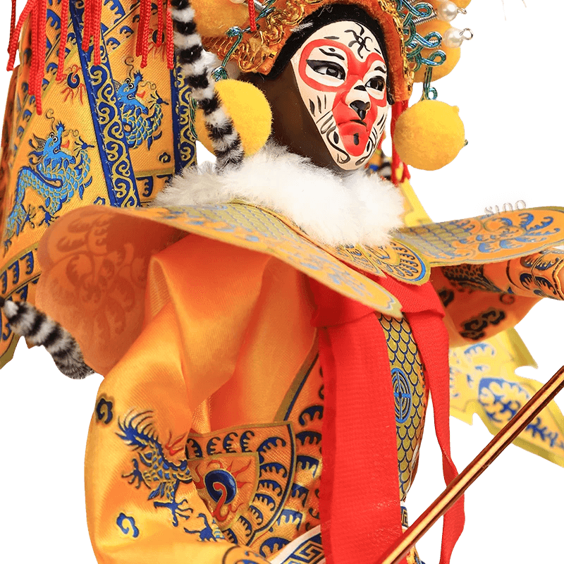 12-Inch Vintage Chinese Dolls - Handmade Peking Opera Wukong Art Collectible - SinoCultural -- JH1256