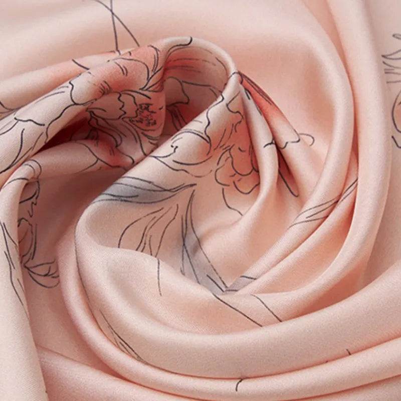 Mulberry Silk Imperial Peony Silk Square Scarf 90 x 90 Cm - SinoCultural -- SS020-2