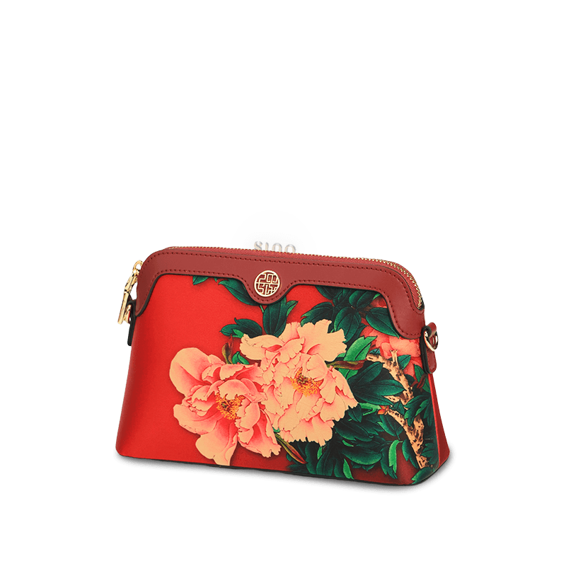 Handcrafted Mulberry Silk Clutch Purse for Women | Floral Evening Bag & Wallet - SinoCultural -- P170029-R -