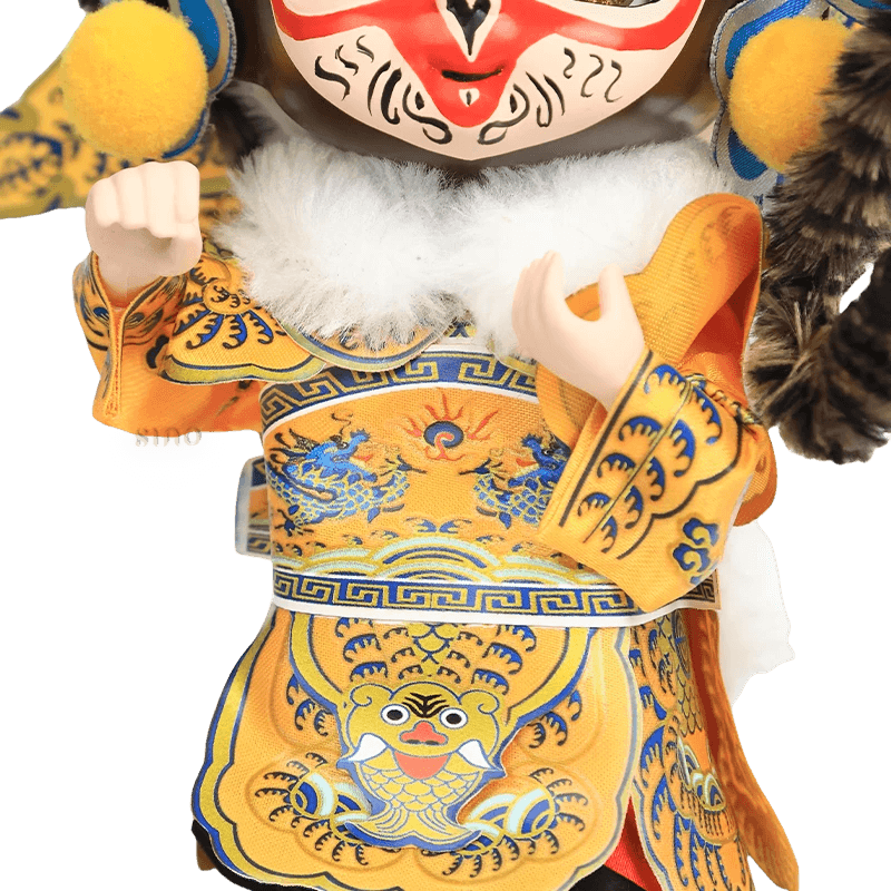 6-Inch Vintage Chinese Dolls - Handmade Peking Opera Wukong Art Collectible - SinoCultural -- QJ0508 -