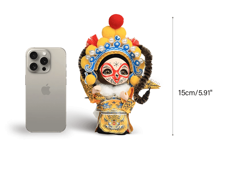 6-Inch Vintage Chinese Dolls - Handmade Peking Opera Wukong Art Collectible - SinoCultural -- QJ0508 -