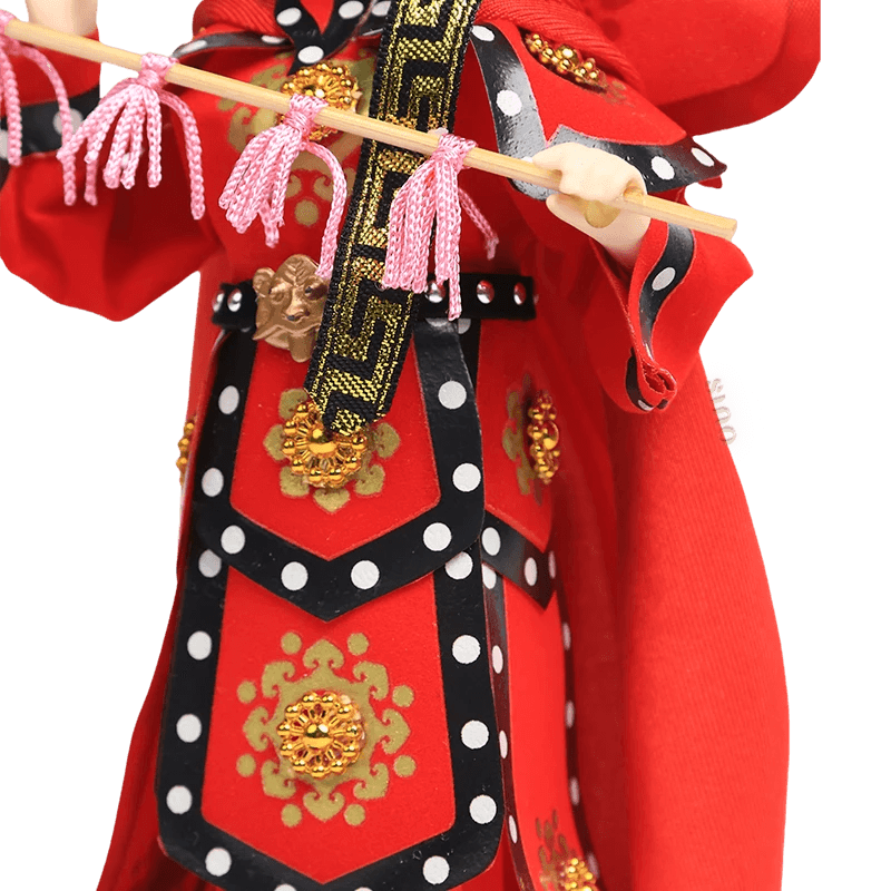 9-Inch Vintage Chinese Dolls - Handmade Peking Opera Mulan Art Collectible - SinoCultural -- NN190801 -