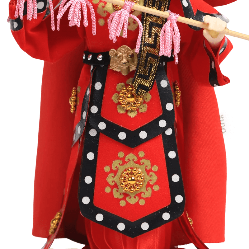 9-Inch Vintage Chinese Dolls - Handmade Peking Opera Mulan Art Collectible - SinoCultural -- NN190801 -