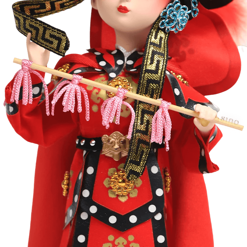 9-Inch Vintage Chinese Dolls - Handmade Peking Opera Mulan Art Collectible - SinoCultural -- NN190801 -