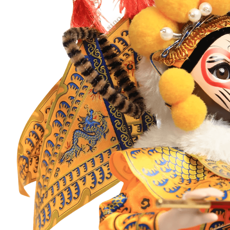 9-Inch Vintage Chinese Dolls - Handmade Peking Opera Wukong Art Collectible - SinoCultural -- XОK090E