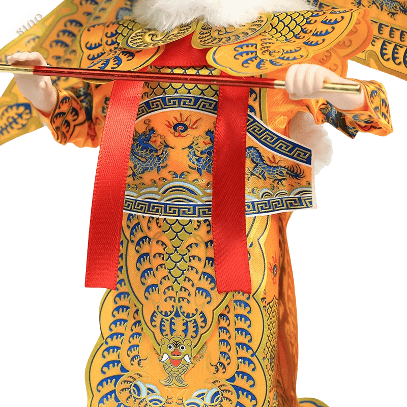 9-Inch Vintage Chinese Dolls - Handmade Peking Opera Wukong Art Collectible - SinoCultural -- XОK090E